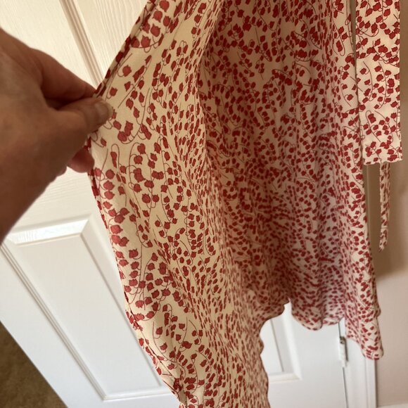 GANNI Goldstone Printed Crepe Wrap Dress, Size Eu 36/US 2-4 - Picture 11 of 11